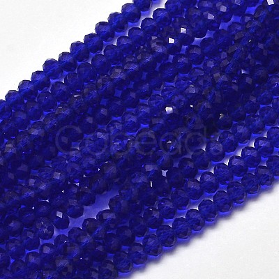 Faceted Rondelle Transparent Glass Beads Strands EGLA-J134-3x2mm-B05-1