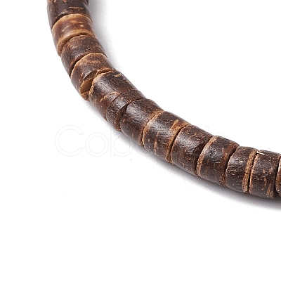 Cross Natural Coconut & Synthetic Turquoise Beads Stretch Bracelets for Men BJEW-JB11389-01-1