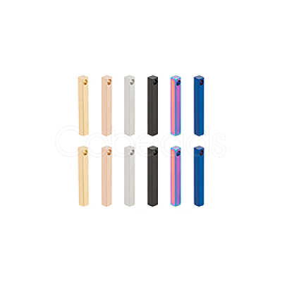 12Pcs 6 Styles 304 Stainless Steel Pendants STAS-BC0003-85-1