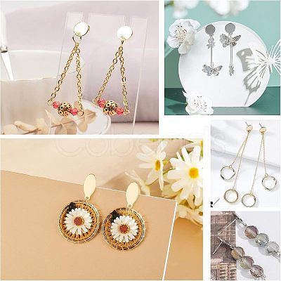 30Pcs 3 Colors 304 Stainless Steel Stud Earring Findings STAS-UN0017-99-1