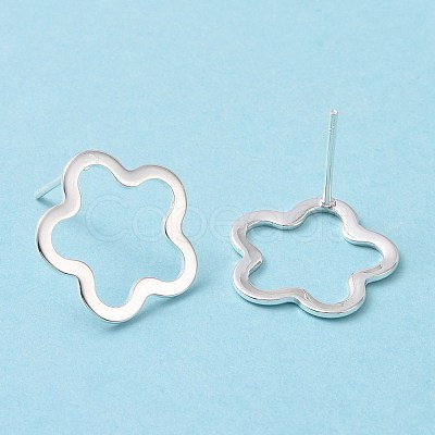201 Stainless Steel Flower Stud Earring with 316 Stainless Steel Pin for Women STAS-K241-18S-1