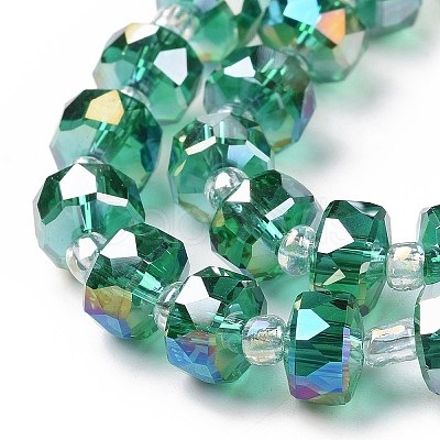 Electroplate Transparent Glass Beads Strands EGLA-H101-03D-1