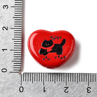 Winter Theme Printed Opaque Acrylic Beads OACR-U008-01A-02-1