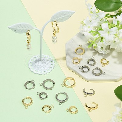 16Pcs 201 Stainless Steel Huggie Hoop Earrings Findings STAS-FS0002-26D-1