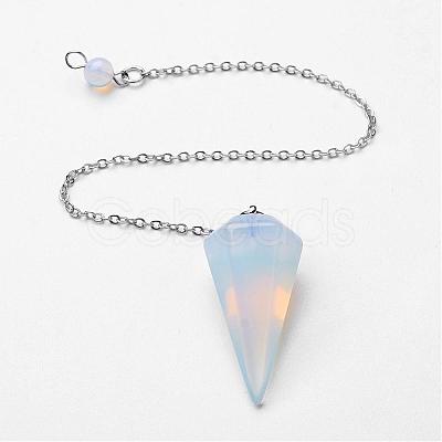 Natural & Synthetic Mixed Stone Hexagonal Pointed Dowsing Pendulums G-D847-M-1