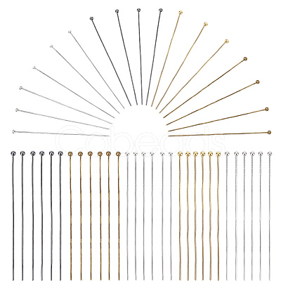 500Pcs 5 Colors Brass Ball Head Pins KK-SP0002-37-1