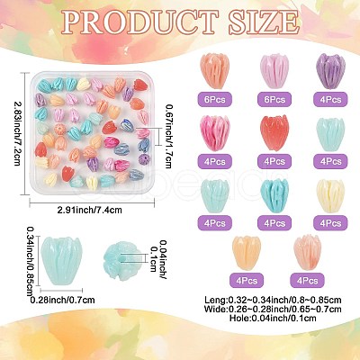 50Pcs 11 Styles Synthetic Coral Beads CORA-FS0001-05-1