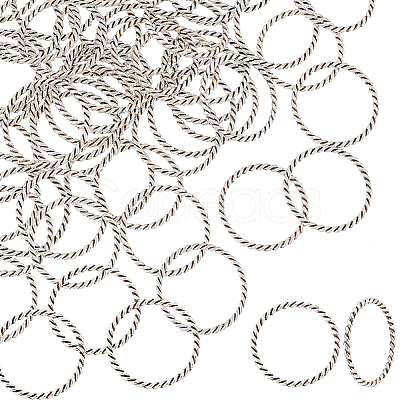 50Pcs Tibetan Style Alloy Linking Rings FIND-UN0002-01AS-1