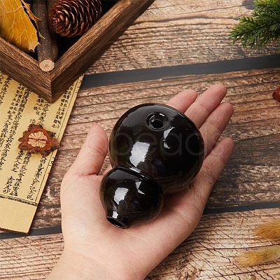 Gourd Porcelain Holding Backflow Incense Holders AJEW-WH0401-07-1