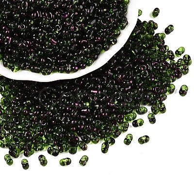 Picasso Spray Painted Glass Seed Beads SEED-T006-04-17-1