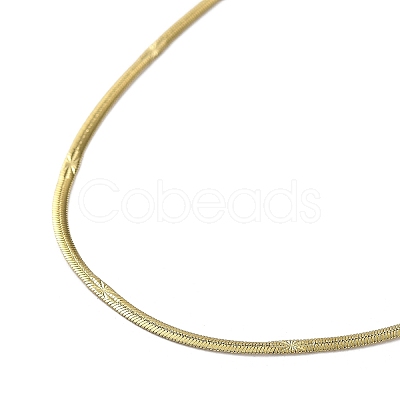 304 Stainless Steel Flat Snake Chain Necklaces for Women LS-NJEW-D058-03G-1