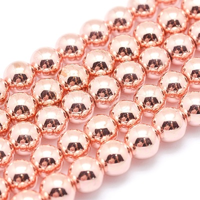 Electroplate Non-magnetic Synthetic Hematite Beads Strands G-L485-01G-RG-1