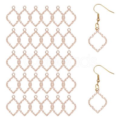 Alloy Open Back Bezel Pendants FIND-WH0111-887RG-1