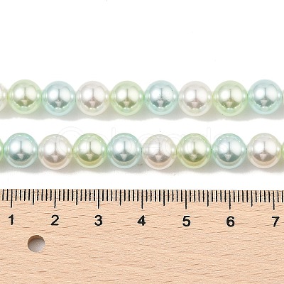 Baking Paint Pearlized Glass Pearl Round Bead Strands PEAR-H019-02C-08-1