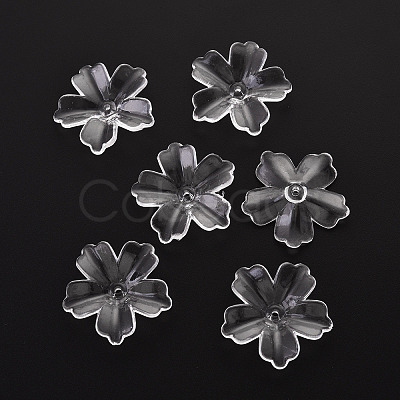 Flower Acrylic Beads TACR-YW0001-17-1
