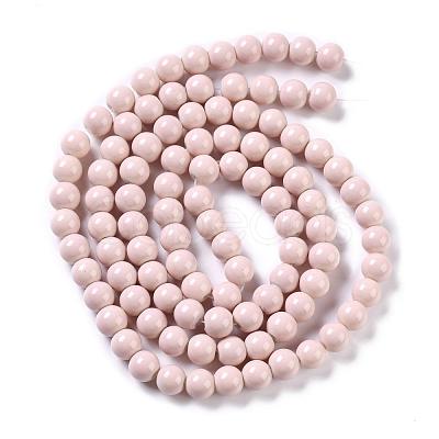 Painted Glass Beads Strands X-DGLA-S071-6mm-B12-1