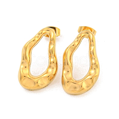 Twist 304 Stainless Steel Ear Studs EJEW-L290-002G-1
