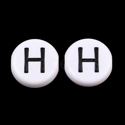 Opaque White Acrylic European Beads AC-CBA3BDD-01H-1
