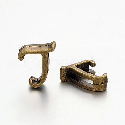 Tibetan Style Antique Bronze Plated Alloy Letter Slide Charms PALLOY-J542-L-NF-1