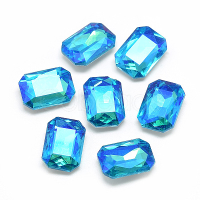 Pointed Back Glass Rhinestone Cabochons RGLA-T019-13x18mm-05-1