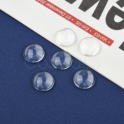 Transparent Glass Cabochons GGLA-R026-12mm-1