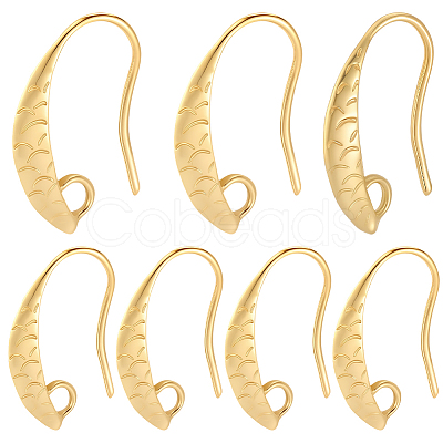 10 Pairs Brass Earring Hooks KK-BBC0027-77B-1