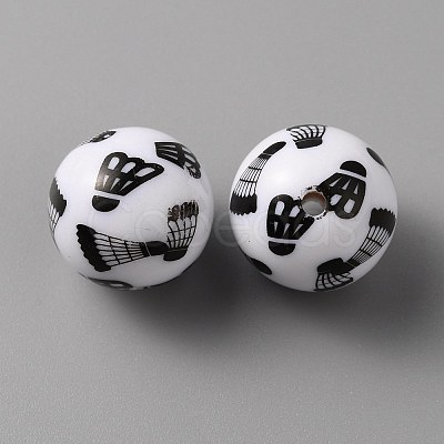 Sport Theme Opaque Resin Beads RESI-TAC0016-01-1