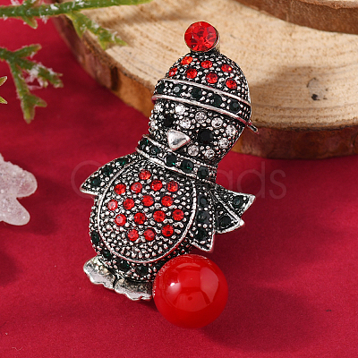 Christmas Theme Zinc Alloy Rhinestone Brooches for Backpack Clothes LK8386-3-1