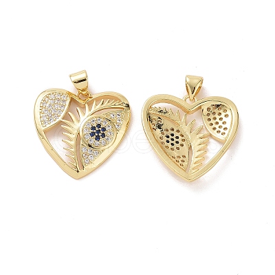 Brass with Cubic Zirconia Pendants KK-G453-09G-1
