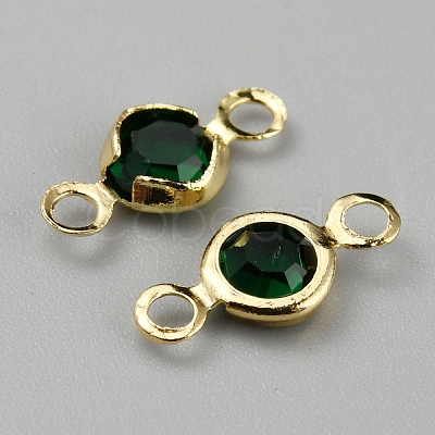 Brass Rhinestone Connector Charms RB-WH0001-08F-1