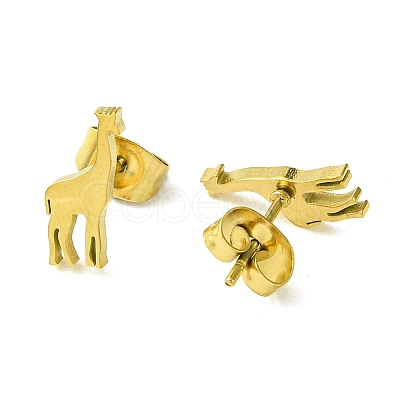 Cute Little Animal Theme 304 Stainless Steel Stud Earrings EJEW-B041-04H-G-1
