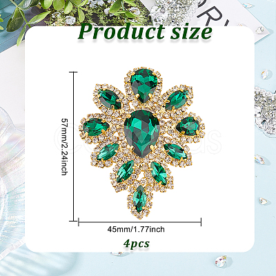 Teardrop Shape Alloy Rhinestone Appliques FIND-FG0002-19B-1