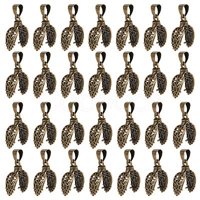 30Pcs Brass Ice Pick Pinch Bails KK-GO0002-14AB-1