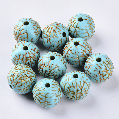 Plating Acrylic Beads OACR-S029-102-1