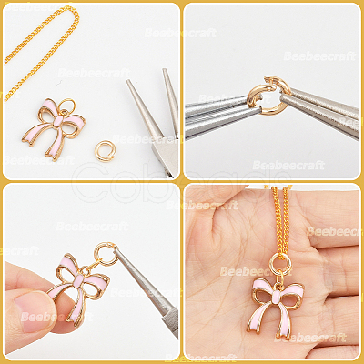 20Pcs 2 Colors Brass Locking Jump Rings KK-BBC0023-07B-1