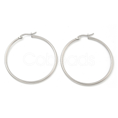 Tarnish Resistant 304 Stainless Steel Big Hoop Earrings X-EJEW-F105-06P-1