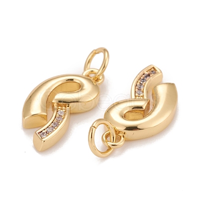 Rack Plating Eco-friendly Brass Micro Pave Clear Cubic Zirconia Pendants KK-D072-01G-R-NR-1