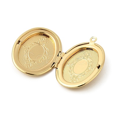 Brass Locket Pendants KK-P342-01B-G-01-1
