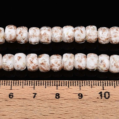 Luminous Handmade Gold Foil Glass Beads Strands FOIL-N029-02A-10-1