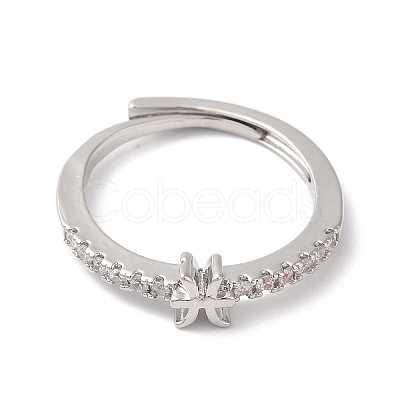Rack Plating Brass Clear Cubic Zirconia Constellation Adjustable Rings for Women RJEW-S407-08P-04-1