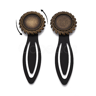 Alloy & Iron Bookmark Cabochon Settings PALLOY-N184-06AB-1