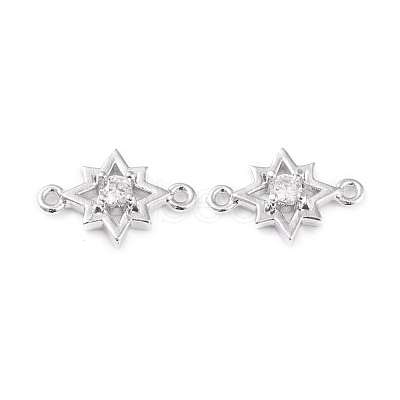 Brass Micro Pave Cubic Zirconia Links ZIRC-L097-012P-1