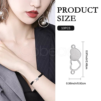 10Pcs Stainless Steel Connector Charms STAS-SZ0003-17A-1