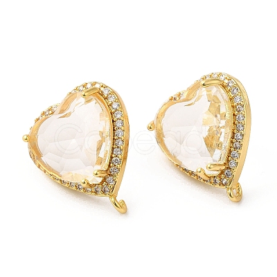 Rack Plating Brass Rhinestone Stud Earring Finding KK-C023-03D-1