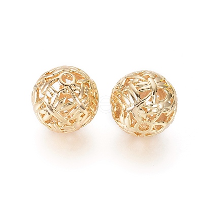 Hollow Brass Beads KK-L180-048G-1