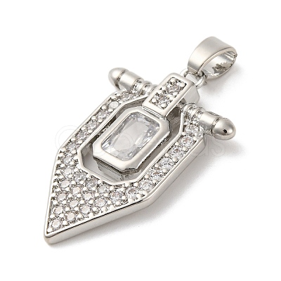 Brass Pendants with Cubic Zirconia KK-D536-16P-1