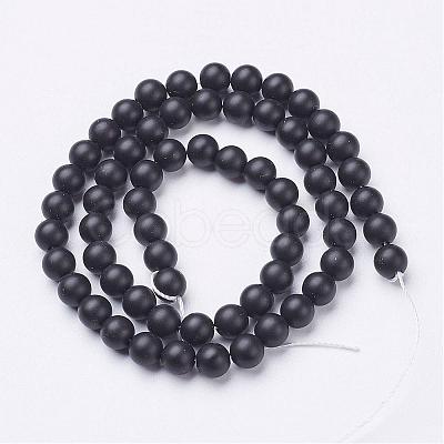 Natural Black Agate Beads Strands G-D543-6mm-1