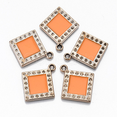 UV Plating Acrylic Pendant Rhinestone Settings OACR-R252-05-06LG-1