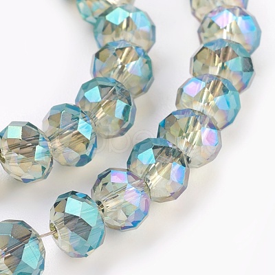 Electroplate Glass Beads Strands GLAA-K027-FR-A02-1