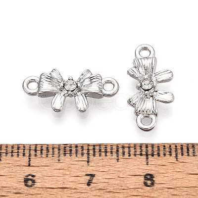 Alloy Crystal Rhinestone Bowknot Links Connector Charms PALLOY-T091-36P-1